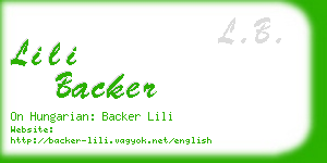 lili backer business card